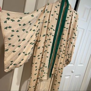 Vintage Traditional Japanese Silk Wedding Kimono 60” length!